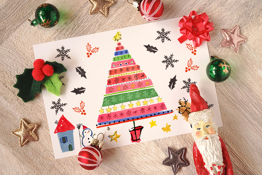 4クリスマスカードスタンプ