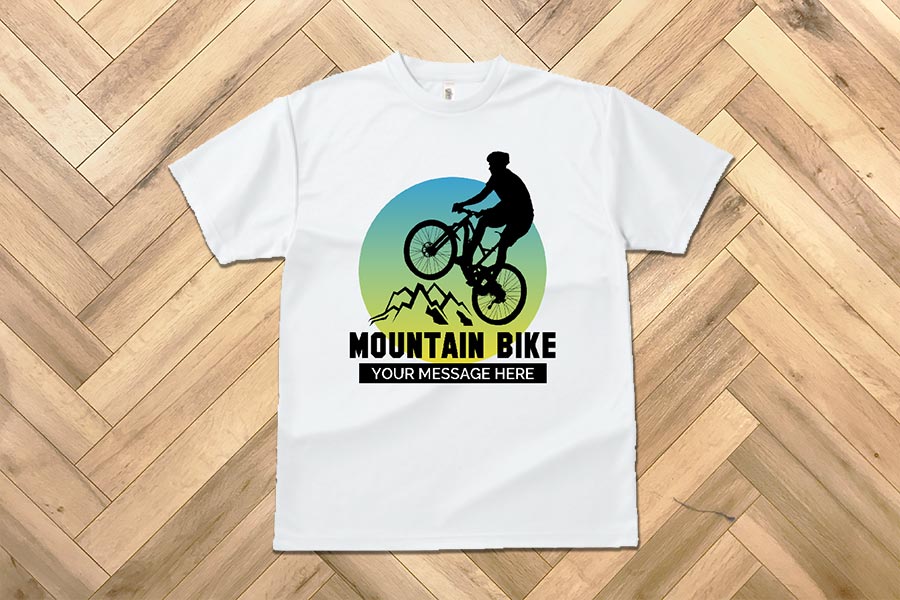 マウンテンバイクのイラストがかっこいいTシャツをオリジナルでプリント　スポーツのテンプレート