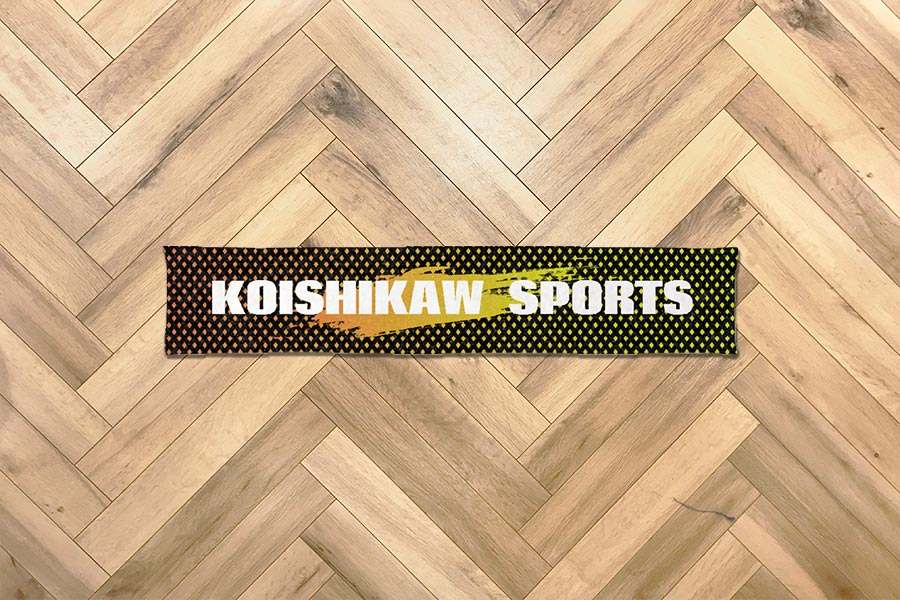 ネオンカラーのマフラータオルをオリジナルでプリント　スポーツのテンプレート