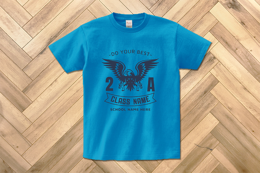イーグルのイラストロゴ入りクラスTシャツをオリジナルでプリント クラスTシャツのテンプレート