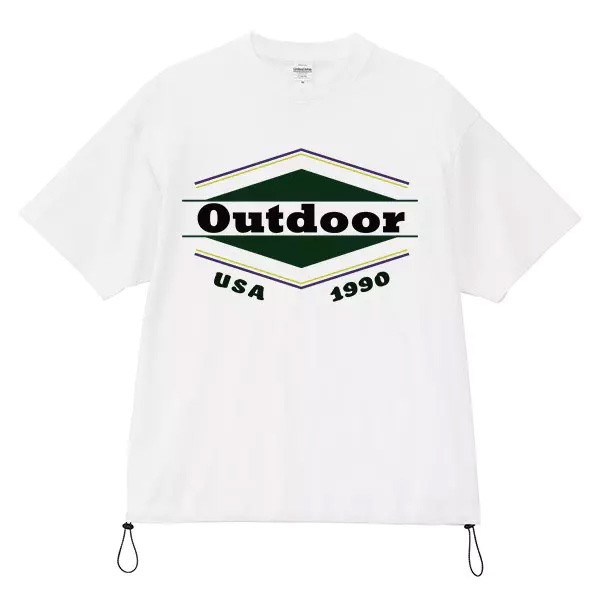 United Athle 6.5oz ファインジャージーリラックスフィットTシャツ（裾ドローコード）のデザイン合成イメージ
