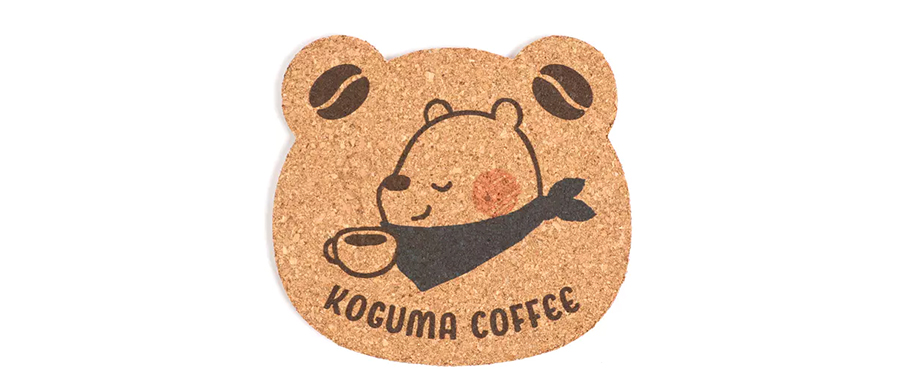 フルカラー印刷 コルクコースター（くま）