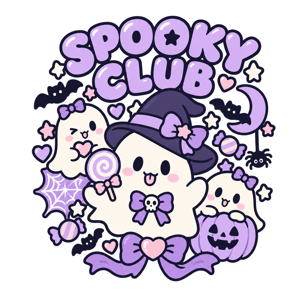 AIで生成したCute-Spooky風・おばけのデザイン例