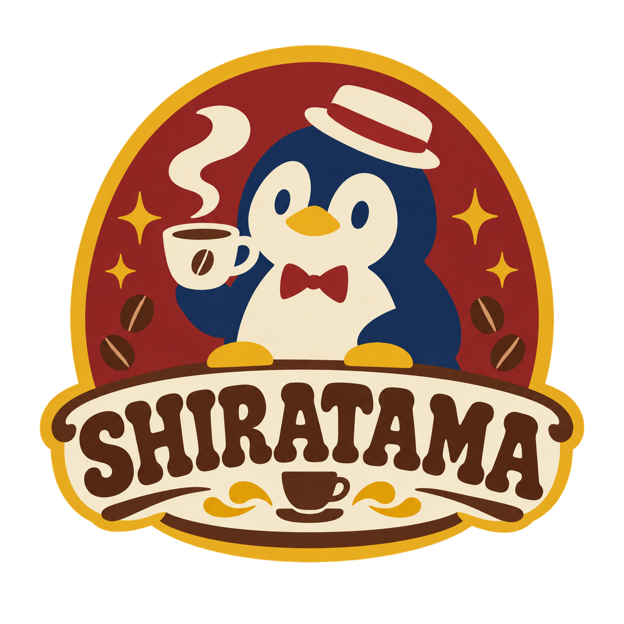 AIで生成した昭和レトロ・ベタ塗りロゴのデザイン例